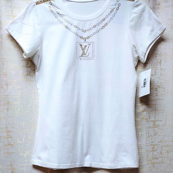 LVRhinestone HANDMADE, Ladies Tee, Bling T-Shirt, Perfect Gift. - Picture 3 of 4